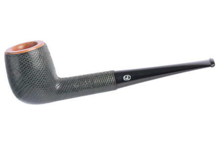 Jeantet Leather Covered Pipe - Straight Billiard Pipe Blue-Grey