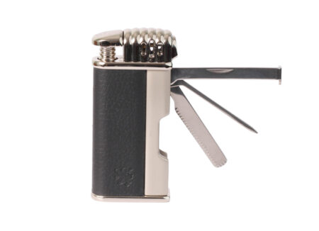 FARO Pipe Lighter with Tools - Black Leather Finish