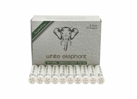 9 mm Natural Meerschaum Filters - White Elephant - 40 Pack