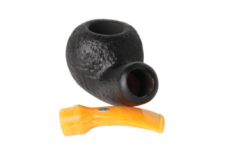 Chacom Reverse Calabash Black Sandblasted - Smoking Pipe